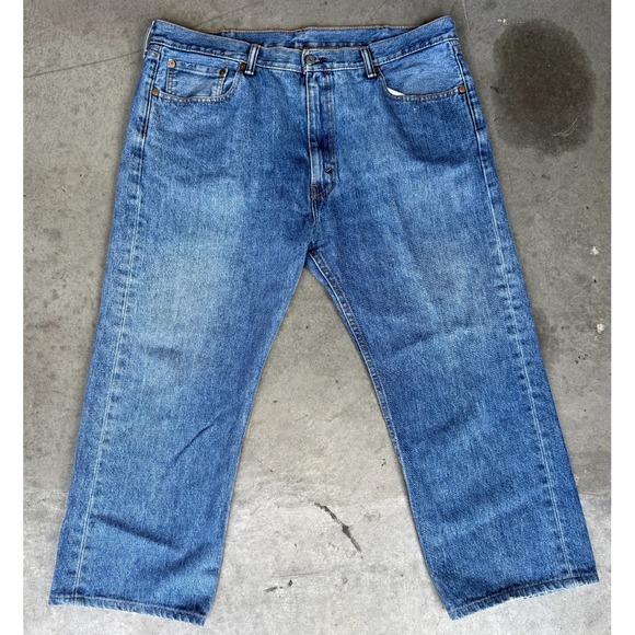 Levi's 505 Regular Fit Straight Leg Blue Denim Jeans Pants Men's Size 40 x 30 - Picture 1 of 7